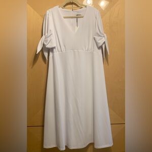 CALVIN KLEIN Womens Crepe Tie-Cuff Sheath Dress Size 16w
